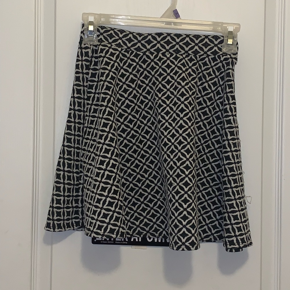 Black and white mini skirt